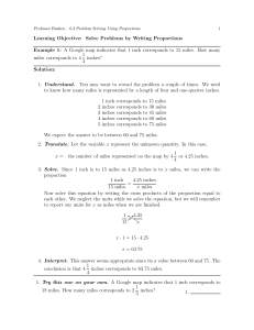 Learning Objective: Solve Problems by Writing Proportions Example 1