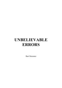 Unbelievable Errors