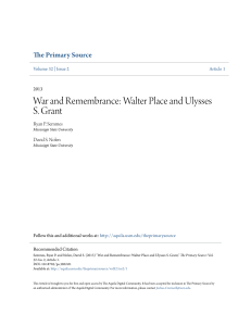 War and Remembrance: Walter Place and Ulysses S. Grant