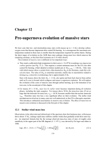 Chapter 12 Pre-supernova evolution of massive stars
