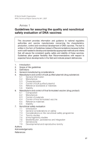 Annex 1 Guidelines for assuring the quality and nonclinical safety