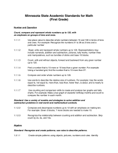 Minnesota State Academic Standards for Math (First Grade).pages