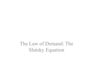 The Law of Demand: The Slutsky Equation