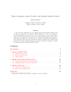 Sums of squares, sums of cubes, and modern number theory