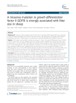 A missense mutation in growth differentiation factor 9 (GDF9) is