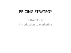 PRICING STRATEGY