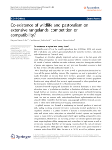 Co-existence of wildlife and pastoralism on extensive rangelands