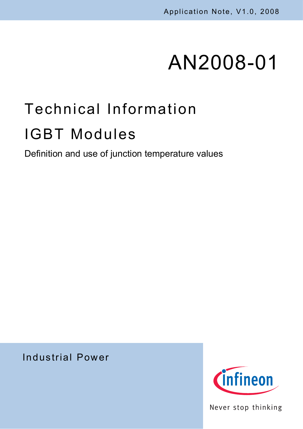Application Note Igbt Definition Of Junction Temperature