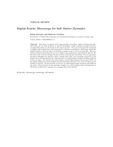 Digital Fourier Microscopy for Soft Matter Dynamics