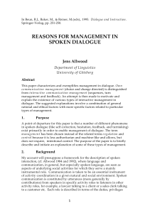 reasons for management in spoken dialogue