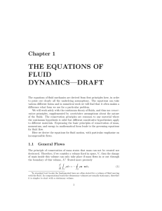 THE EQUATIONS OF FLUID DYNAMICS—DRAFT
