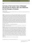 Derivation of the Extrinsic Values of Biological Diversity from Its
