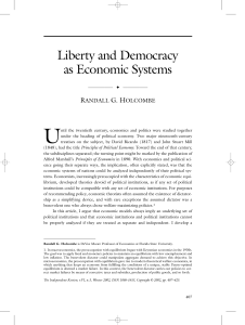 Liberty and Democracy as Economic Systems