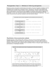 Phylogenetics Topic 3: Methods of inferring phylogenies