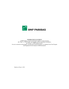 INFORMATION STATEMENT of BNP Paribas, a French incorporated