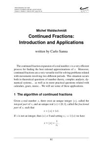 Continued Fractions: Introduction and Applications