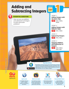 Adding and Subtracting Integers