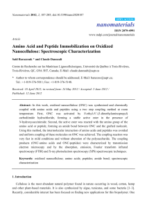 Amino Acid and Peptide Immobilization on Oxidized Nanocellulose