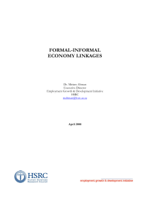 formal-informal economy linkages - Government Technical Advisory