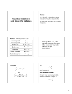Negative Exponents and Scientific Notation