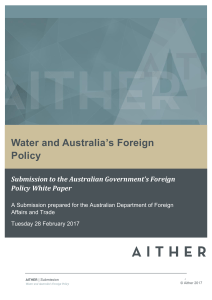 Water and Australia`s Foreign Policy