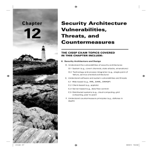 Security Architecture Vulnerabilities, Threats, and Countermeasures