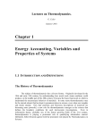 Chapter 1 Energy Accounting, Variables and Properties of Systems