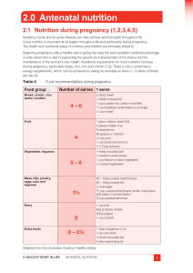 Antenatal nutrition