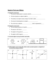 newton`s first and second law worksheet combined
