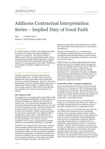 Implied Duty of Good Faith