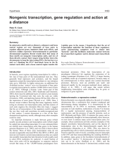 Nongenic transcription, gene regulation and action at a distance