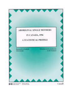 Aboriginal Single Mothers in Canada, 1996
