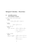 Integral Calculus - Exercises