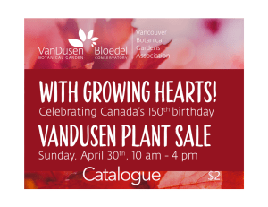 Welcome to the VanDusen Garden 39th Annual Plant Sale