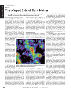 The Warped Side of Dark Matter - Kapteyn Astronomical Institute