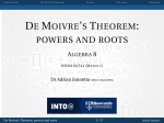 de moivre`s theorem: powers and roots