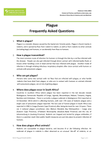 Plague FAQ document - National Institute for Communicable Diseases