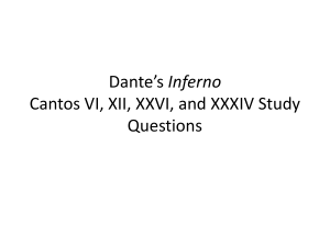 Dante`s Inferno Cantos VI, XII, XXVI, and XXXIV Study