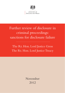 Further review of disclosure in criminal proceedings