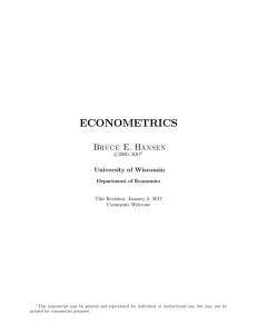 Econometrics - Social Science Computing Cooperative