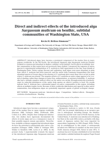 Direct and indirect effects of the introduced alga Sargassum