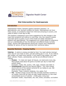 Gastroparesis–Long Version - University of Virginia School of