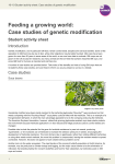 Case studies of genetic modification