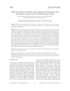 Plant size affects mutualistic and antagonistic interactions and