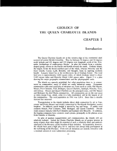 GEOLOGY OF THE QUEEN CHARLOTTE ISLANDS CHAPTER 1