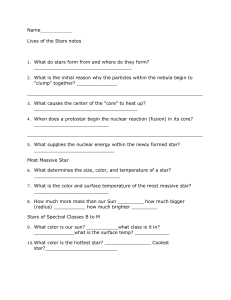 Use this form to take notes in class about stars