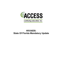 HIV/AIDS: State Of Florida Mandatory Update