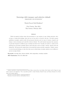 Sovereign debt issuance and selective default