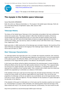 The myopia in the Hubble space telescope