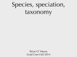 Species, speciation, taxonomy